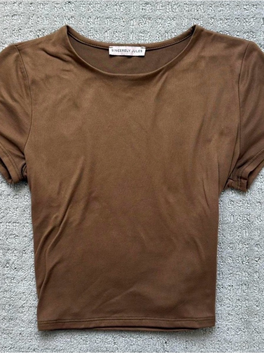 Sincerely Jules Brown Short Sleeve Crewneck Tee